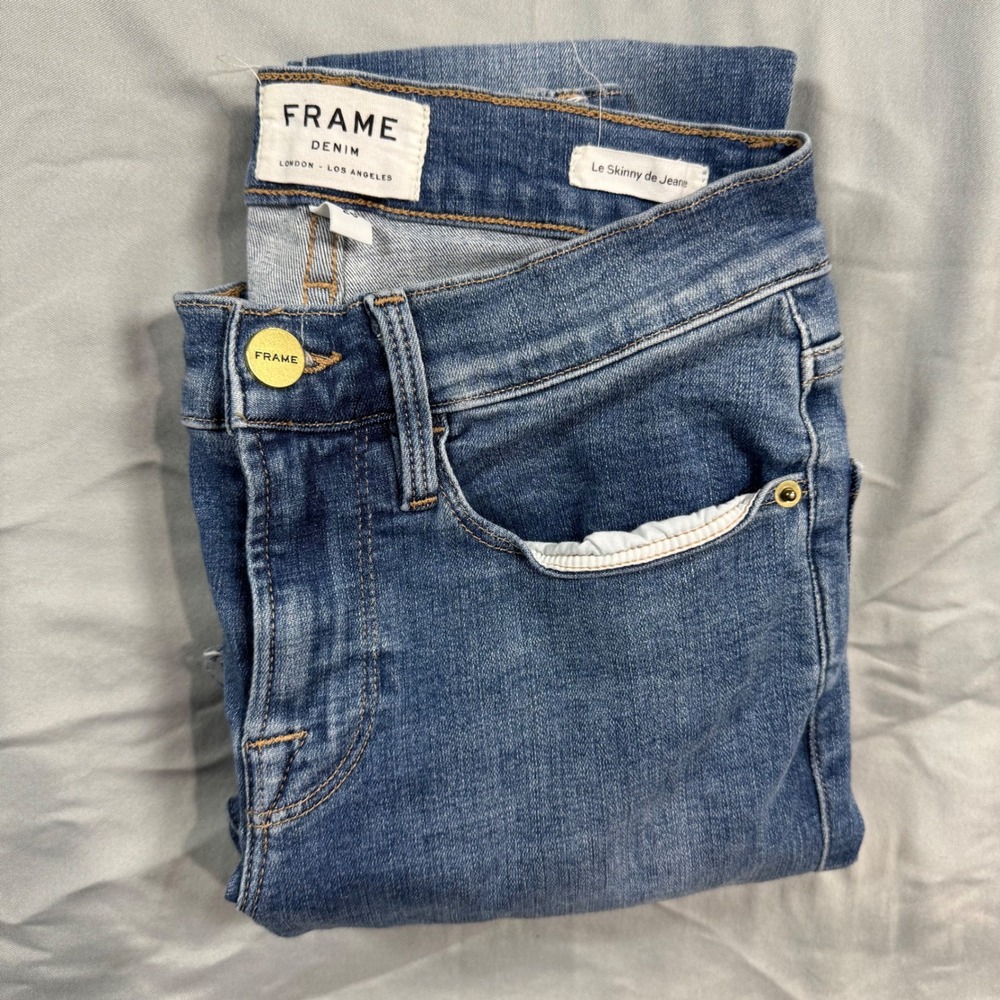 FRAME Le Skinny de Jeanne Garland‎ Caved Heel Jeans Medium Wash Women's 26